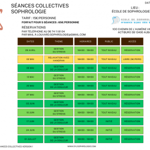 Planning des séances collectives